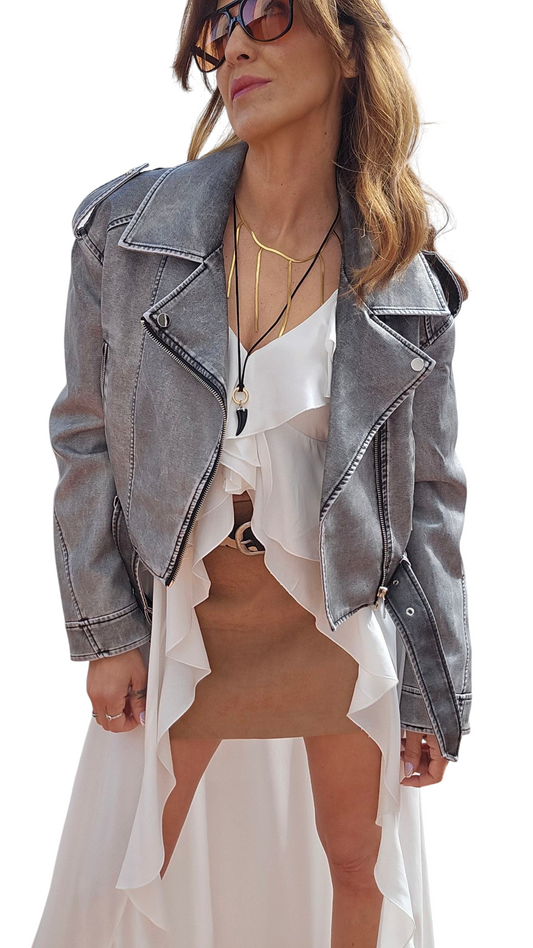 CAZADORA BIKER HUMO